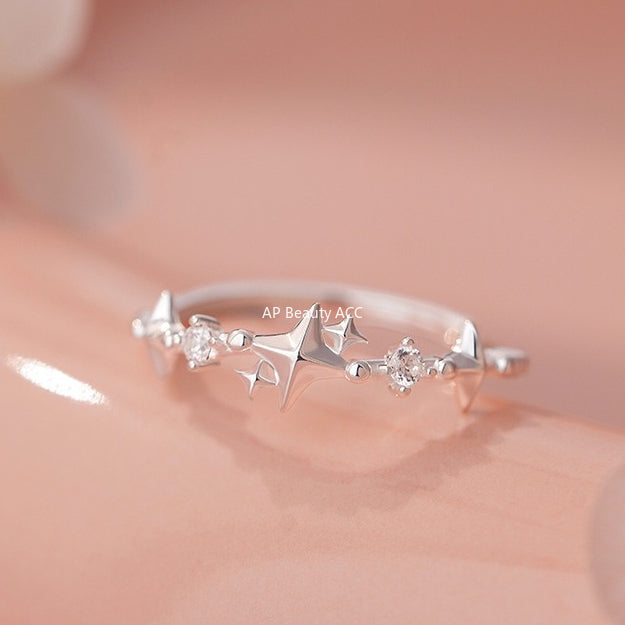 B관 - 999 실버 별 큐빅 장식 반지 [YC3405R_1] 25.11-2