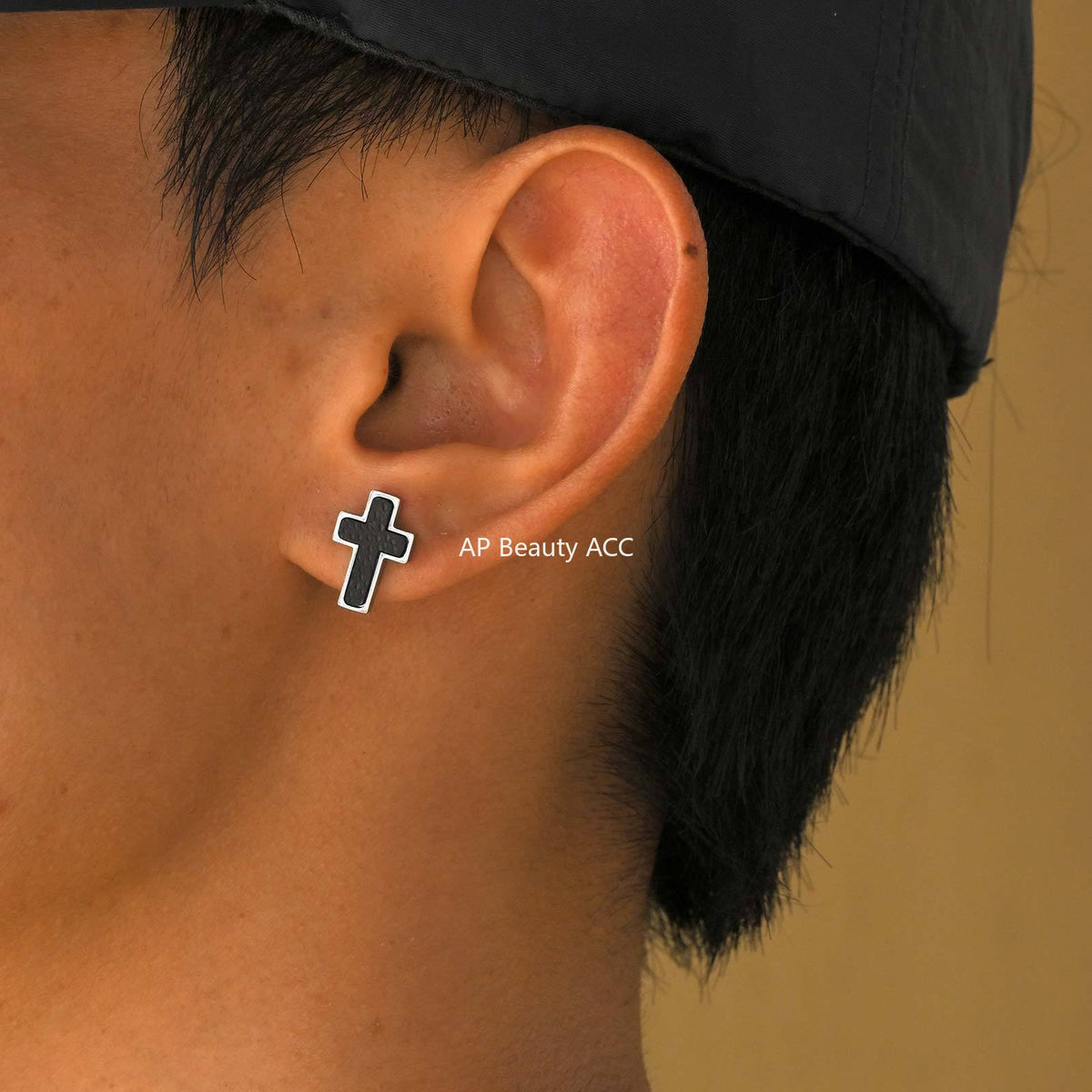 G관 - 스테인리스 스틸 펀칭 십자가 디자인 귀걸이 [ES-720] 25.11-1