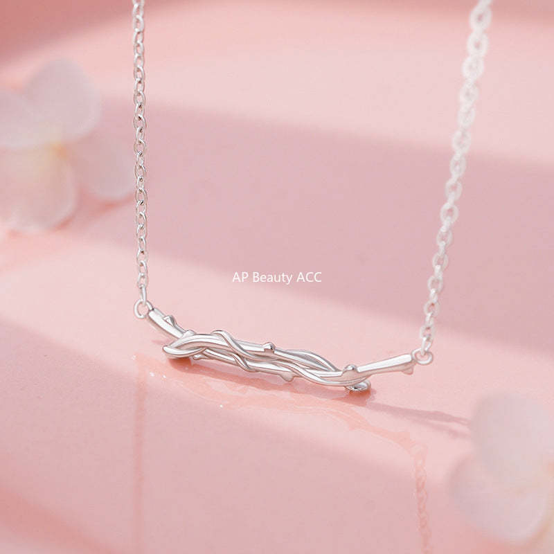 B관 - 999 실버 플라워 나비 디자인 커플 목걸이 [YC1811N_1] 25.11-3