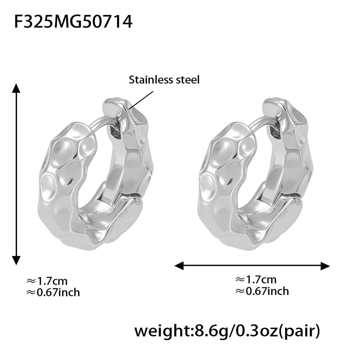 D관 - 18K 도금 펀칭 원형 스테인리스 스틸 귀걸이 [F278-F325] 25.07-3
