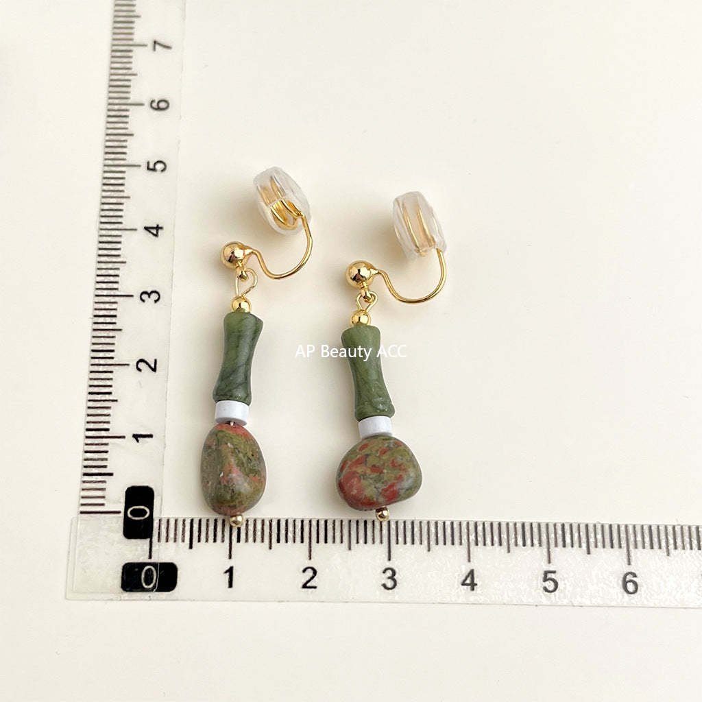 C관 - 18K 도금 에나멜 플라워 이어커프 귀걸이 [EJ0301S] 25.03-1