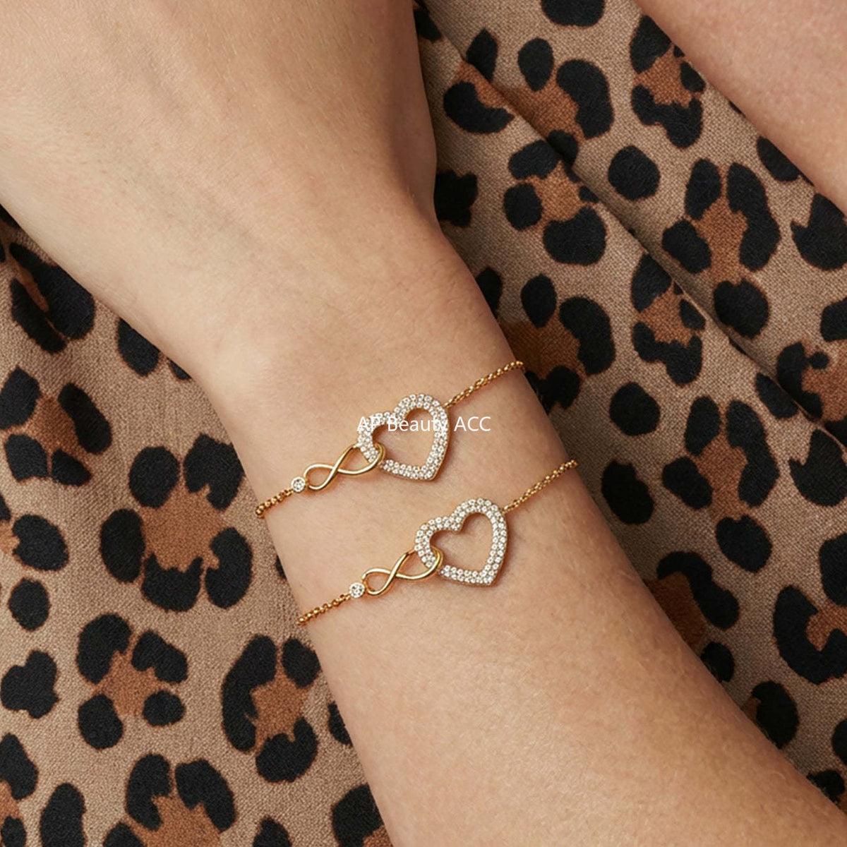 D관 - 스테인리스 스틸 18K 도금 하트 무한대 큐빅 목걸이 팔찌 [TXP529] 25.12-3