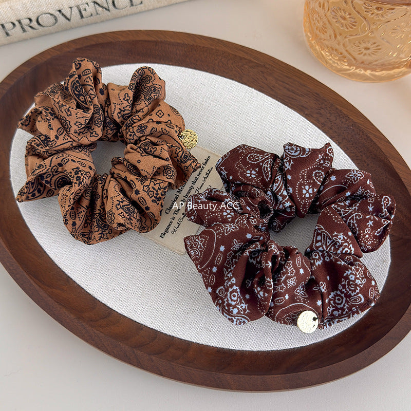 E관 - 빈티지 페이즐리 패턴 포니테일 곱창 헤어밴드 [27578] 25.10-3