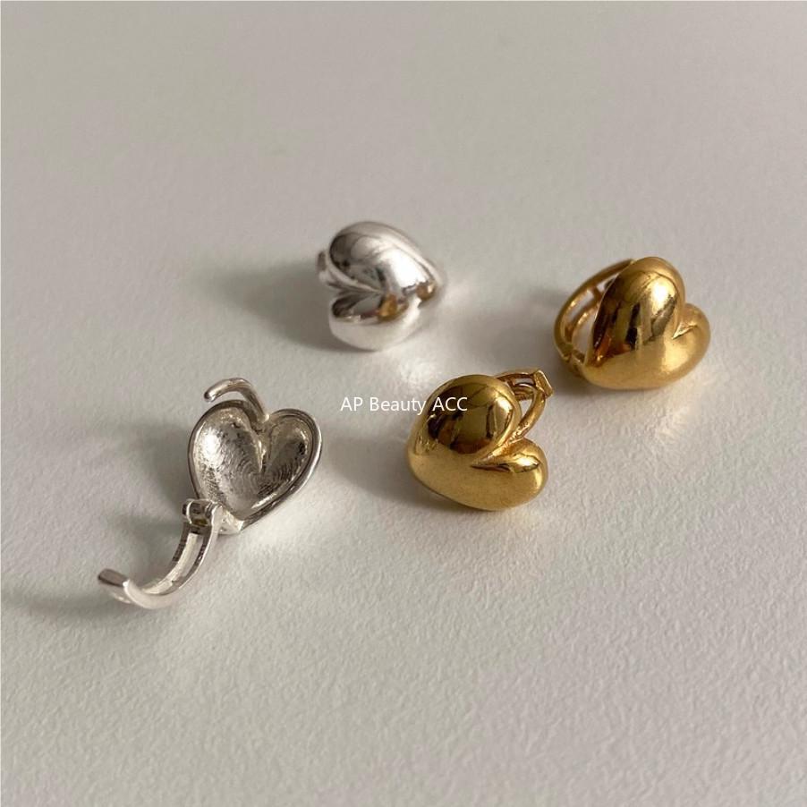 F관 - 925 실버 하트 후프 귀걸이 [C1088] 25.10-4