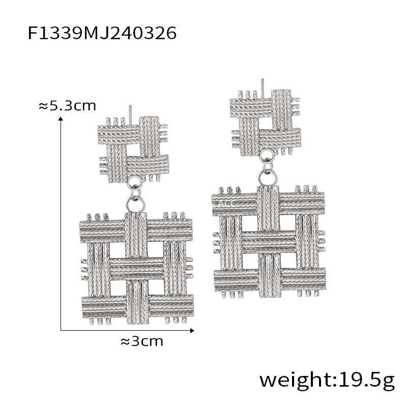 D관 - 레트로 소라 기하학적 티타늄 스틸 골드 도금 유니크 엘레강스 귀걸이 [F1338-40-F1345] 24.04-1