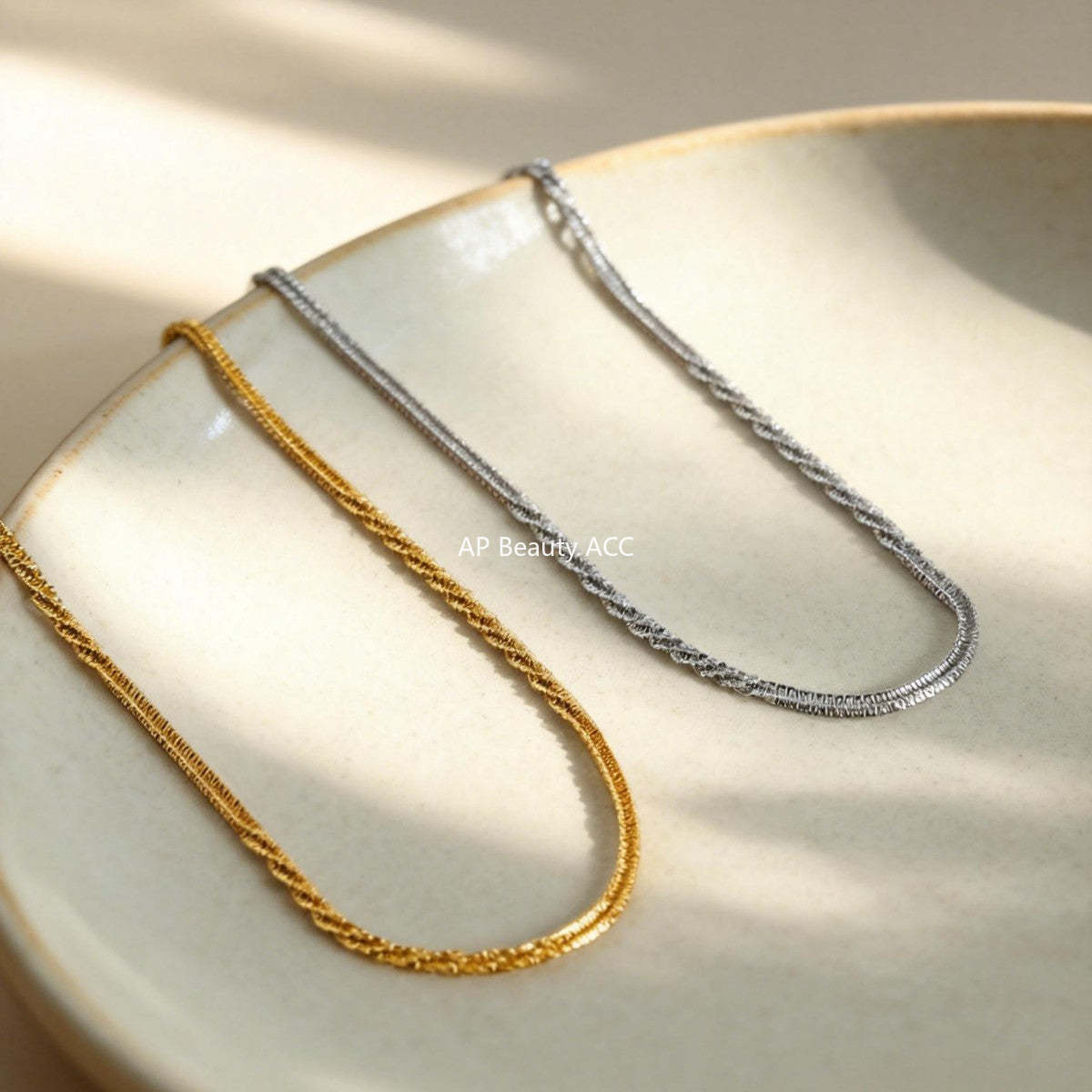 D관 - 스파클 체인 18K 도금 스테인리스 스틸 목걸이 팔찌 [P552] 25.12-2