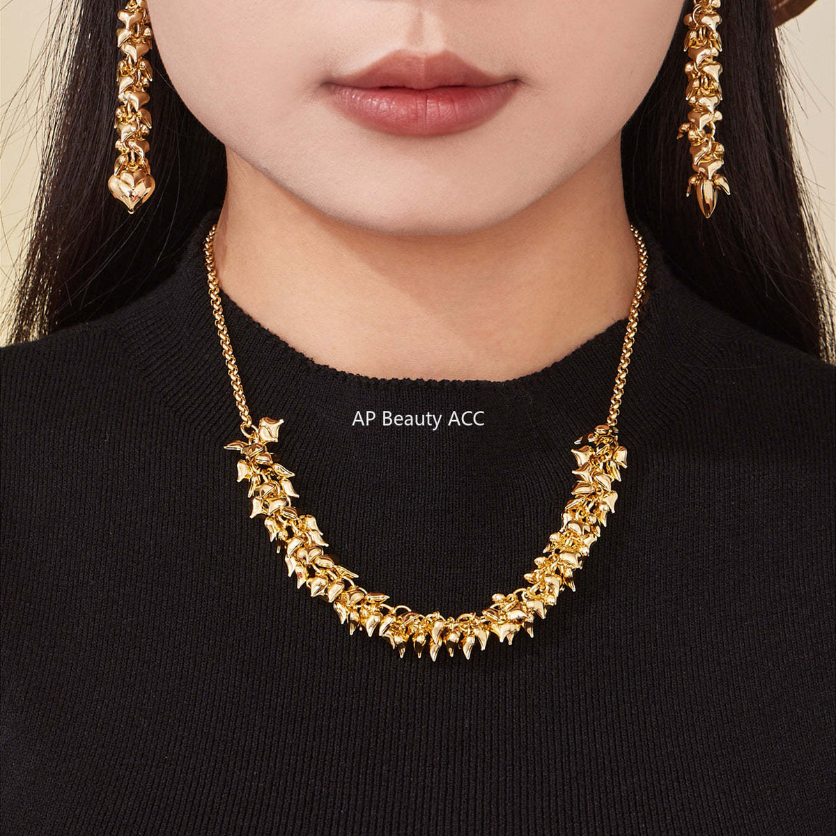 D관 - 미니 하트 펜던트 18K 도금 스테인리스 스틸 목걸이 [P1700] 25.11-3