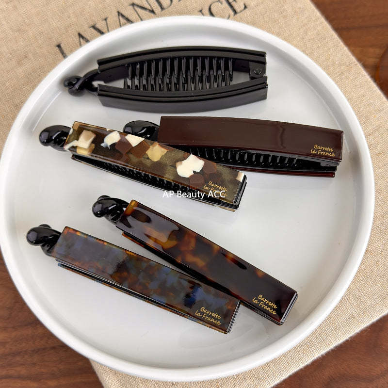 E관 - 아세테이트 스트라이프 트위스트 집게핀 [27640] 25.11-1