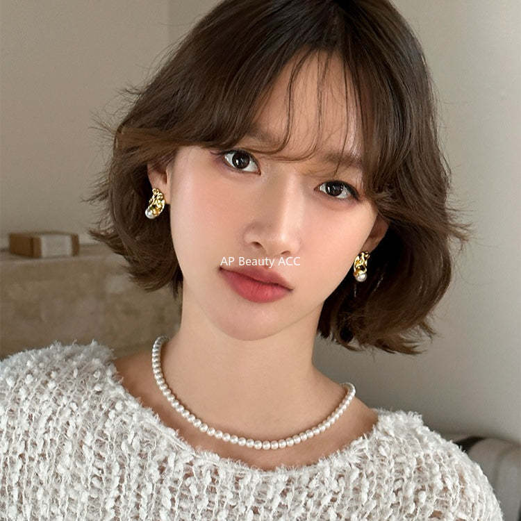 A관 - 비정형 디자인 진주 925 은침 귀걸이 [EH-4323] 25.12-2