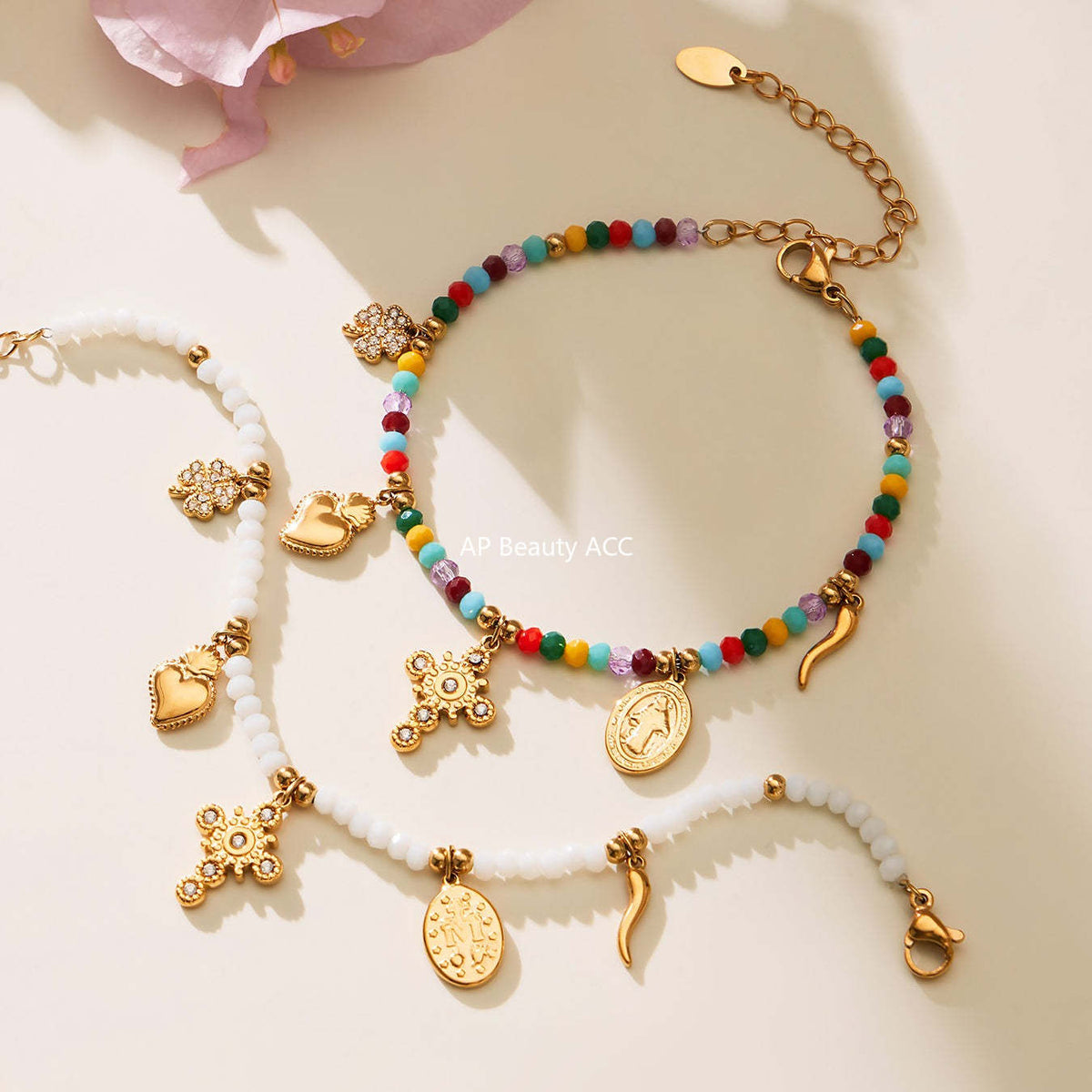 D관 - 스테인리스 스틸 크리스탈 펜던트 큐빅 팔찌 목걸이 [TXP481] 25.11-4