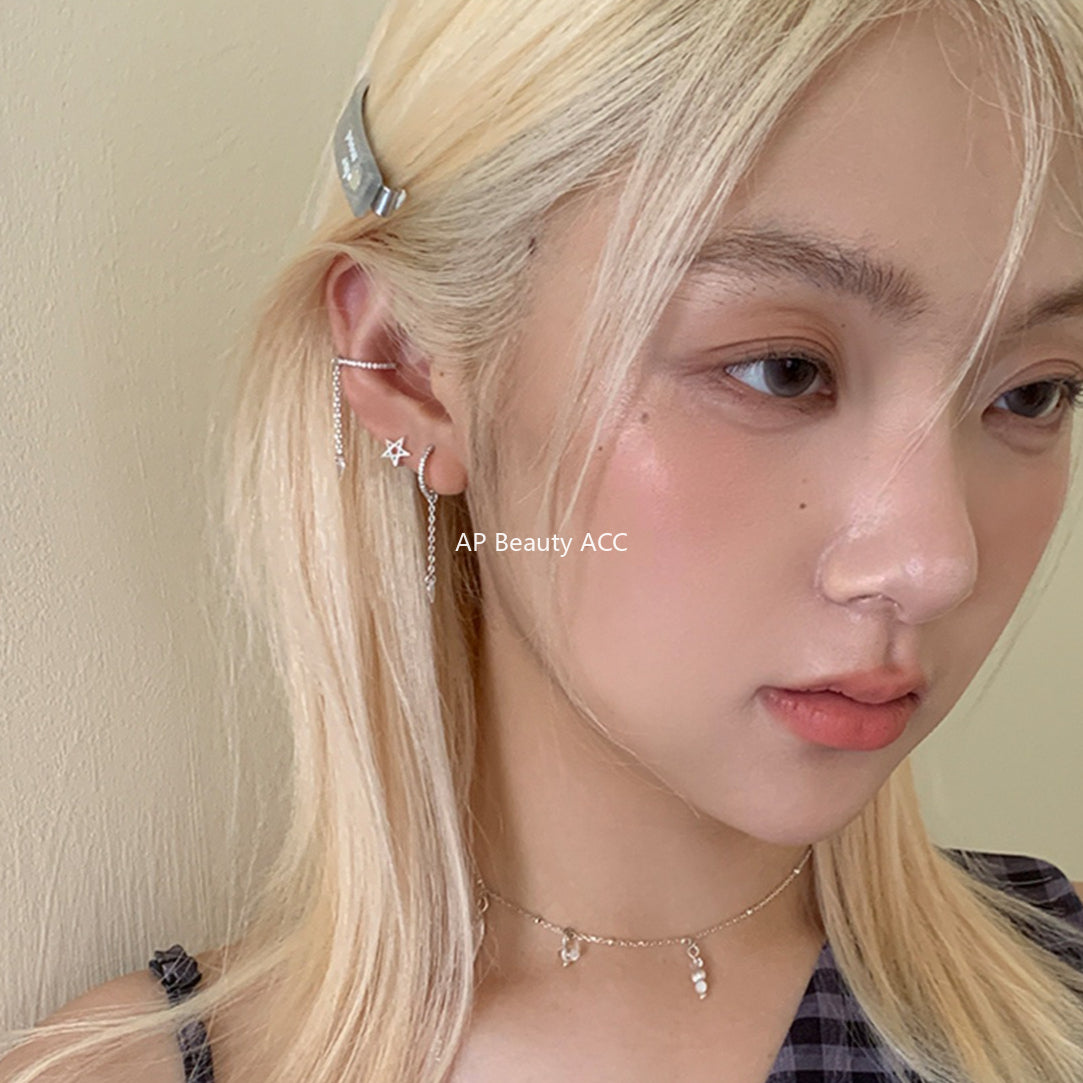 A관 - 925 은침 마름모 드롭 큐빅 디자인 귀걸이 [EH-4181] 25.10-3