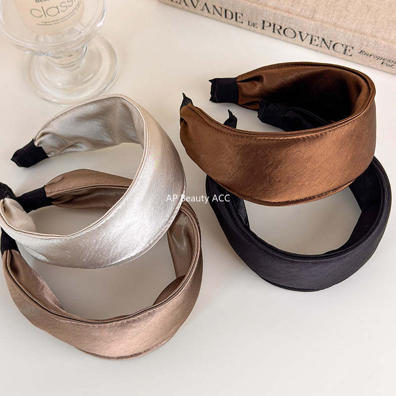 E관 - 새틴 패브릭 와이드 머리띠 [27515] 25.09-4