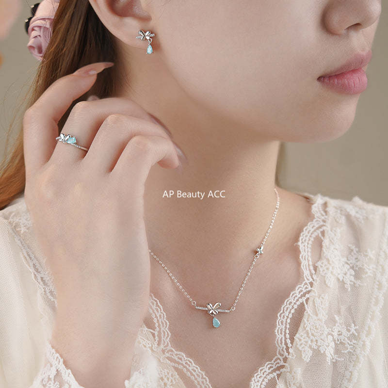 B관 - 999 실버 나비 별 장식 반지 목걸이 귀걸이 [YC3056N_1 YC4734R_1 YC7353E_1] 25.05-5