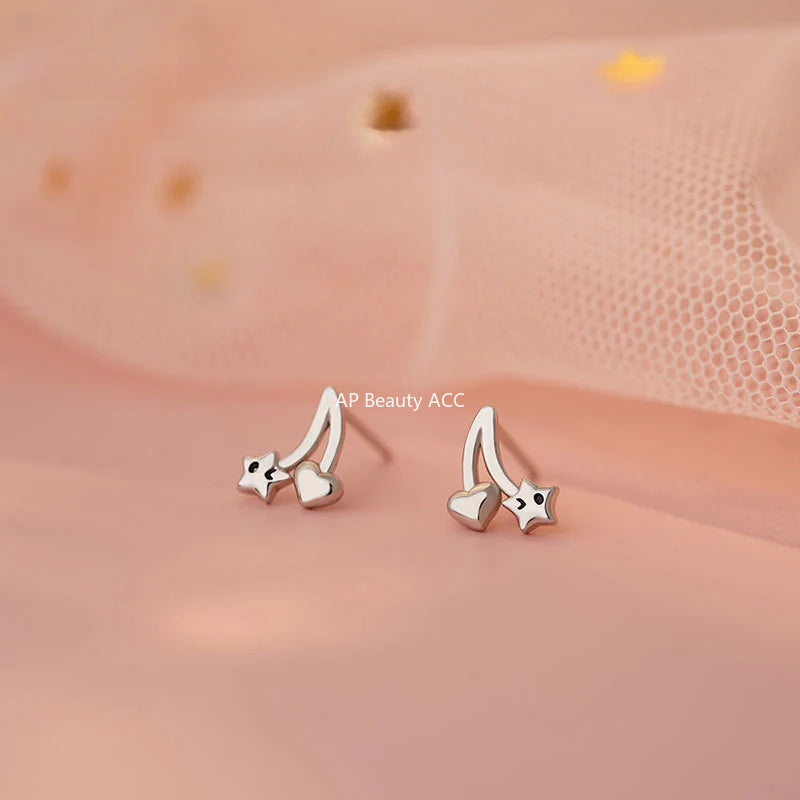 B관 - 925 실버 별 큐빅 포인트 귀걸이 [YC8024E_1] 25.04-2
