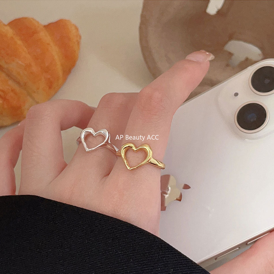 F관 - 925 실버 하트 라인 오픈형 반지 [J1934] 25.10-2