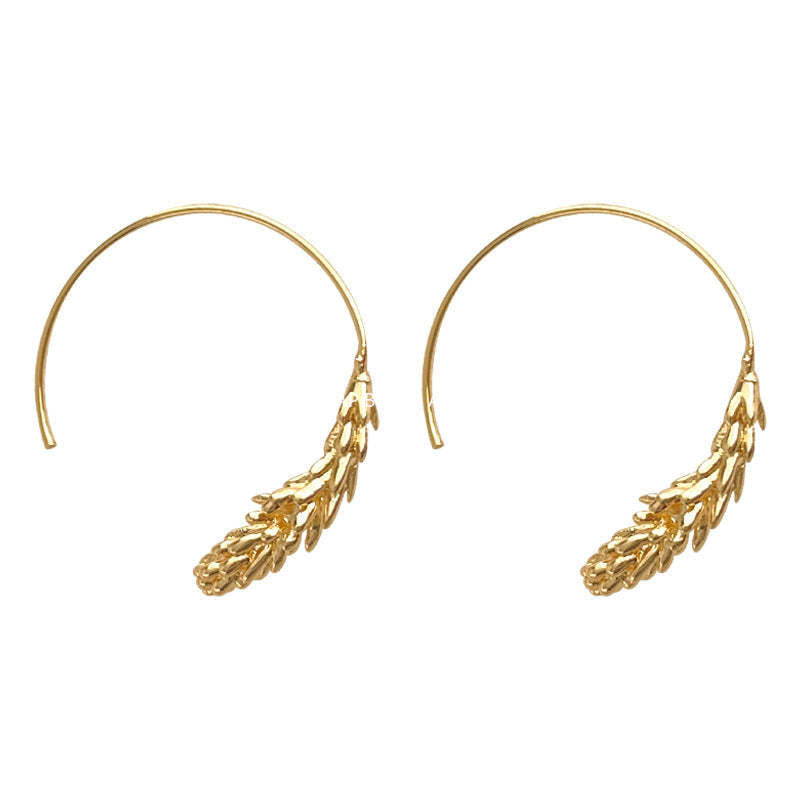 C관 - 14K 도금 밀 이삭 세련된 디자이너 귀걸이 [4385] 24.07-1