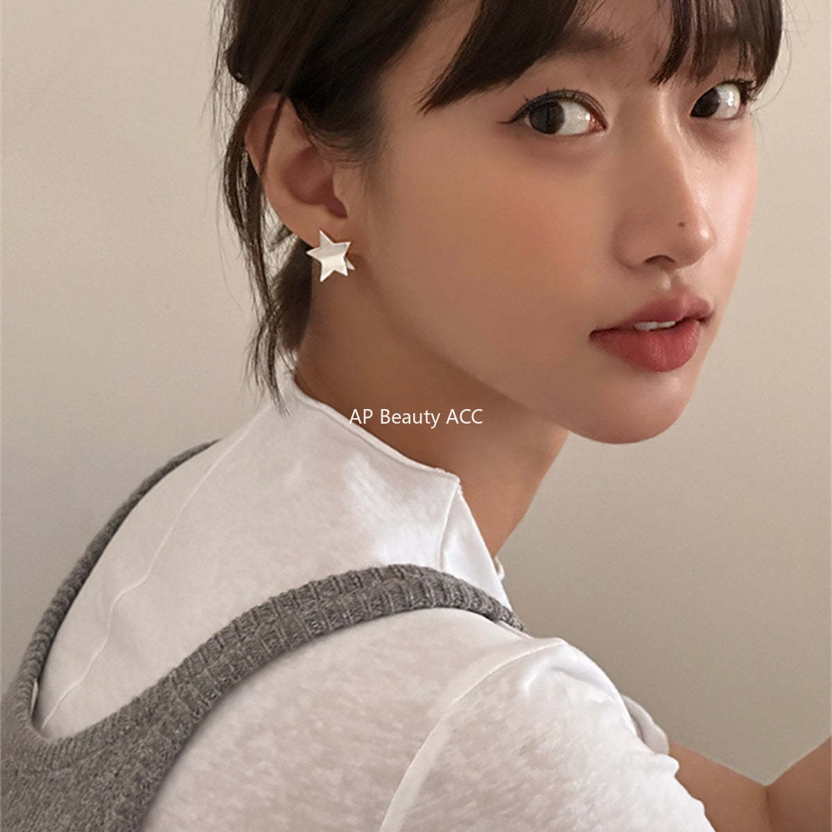 A관 - 실버 입체 별 모양 925 은침 귀걸이 [EH-2399] 25.12-3