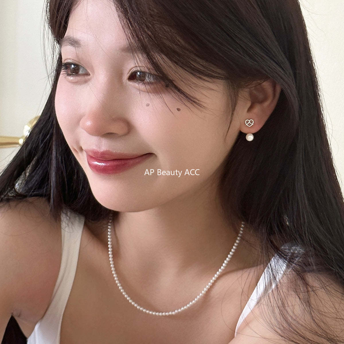 A관 - 925 은침 하트 매듭 진주 귀걸이 [EH-3162] 24.09-1