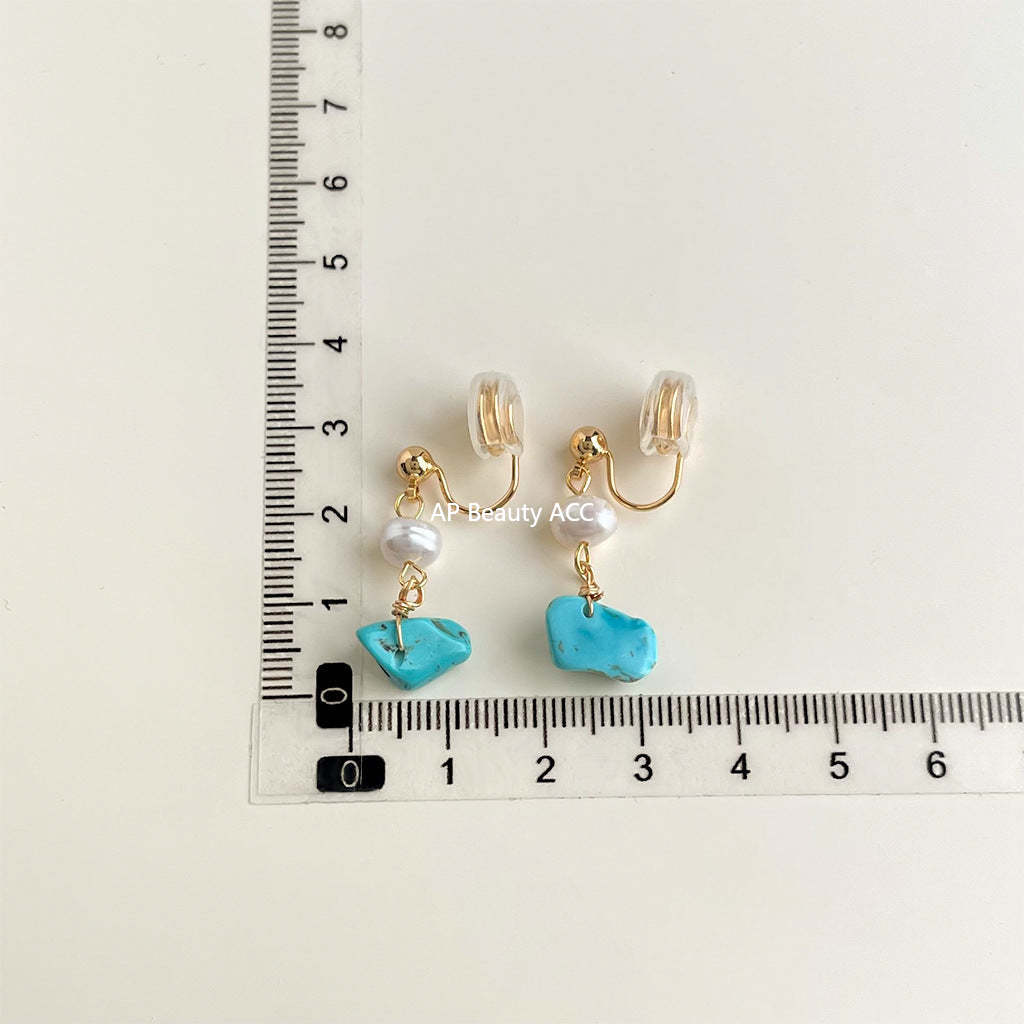 C관 - 담수 진주 골드 도금 나선형 이어커프 귀걸이 [EJ0203P] 25.02-3