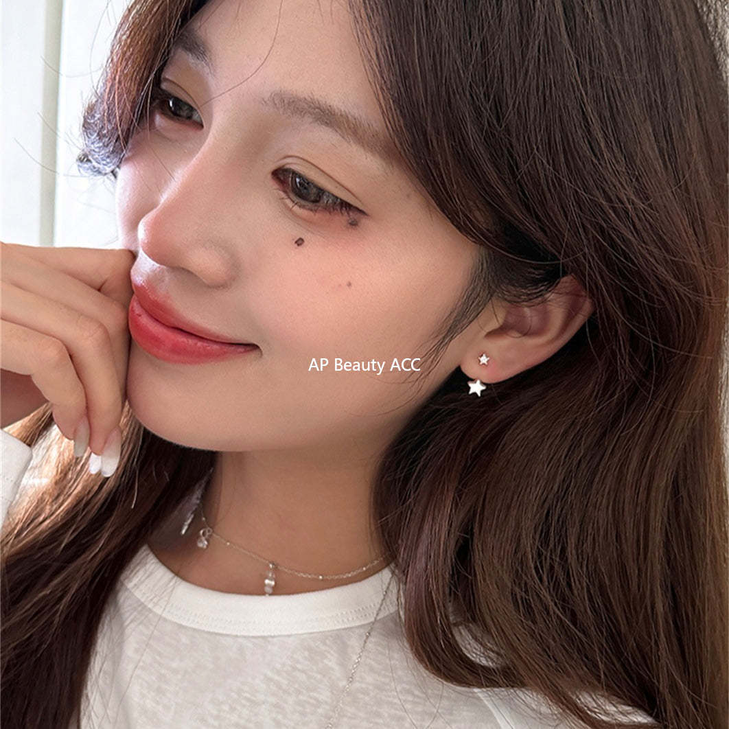 A관 - 925 은침 큐빅 별 디자인 후크형 귀걸이 [EH-4172] 25.10-4