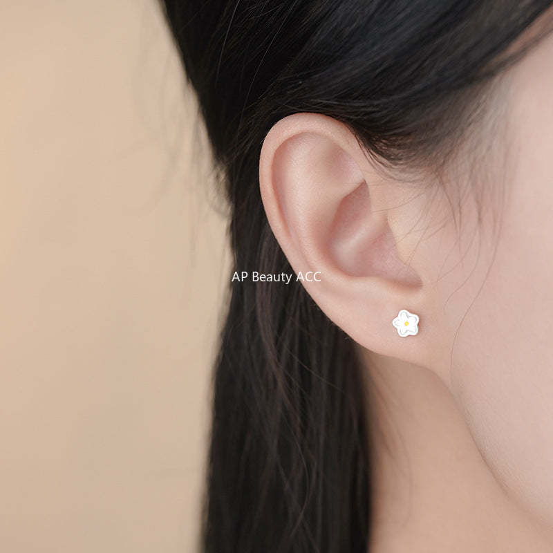 B관 - 언밸런스 나비 플라워 모양 999 실버 귀걸이 [YC4631E_1] 25.11-3