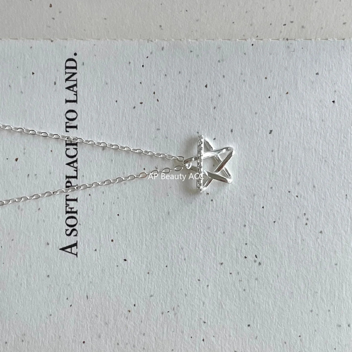 F관 - 925 실버 별 큐빅 펜던트 목걸이 [B1381] 25.11-1