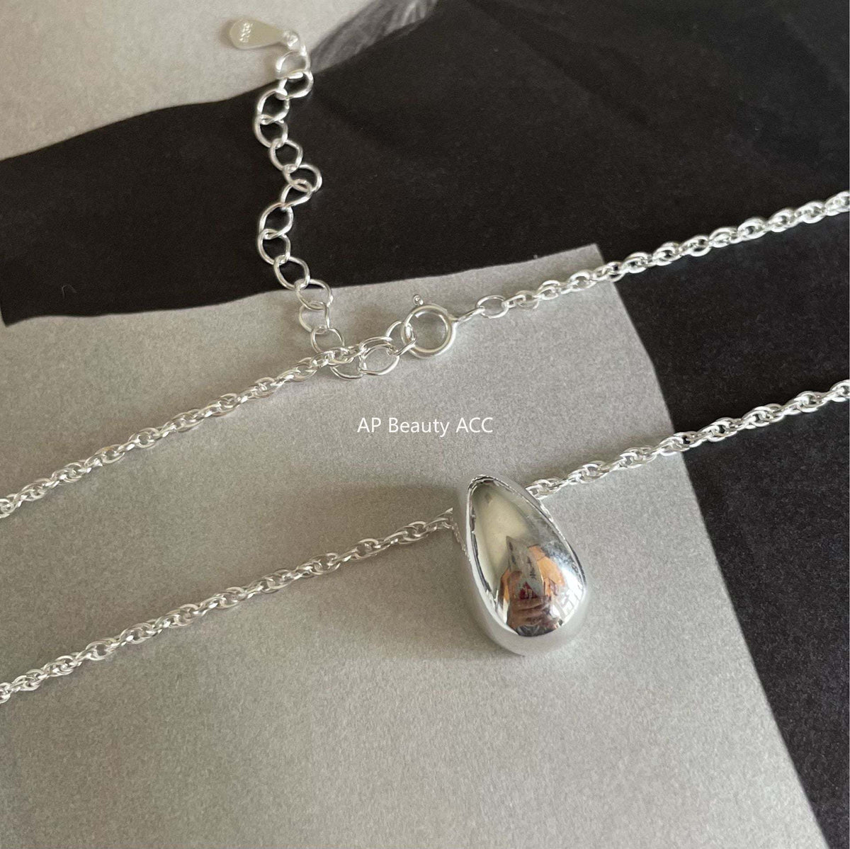 F관 - 925 실버 물방울 디자인 목걸이 [B1170] 25.12-3