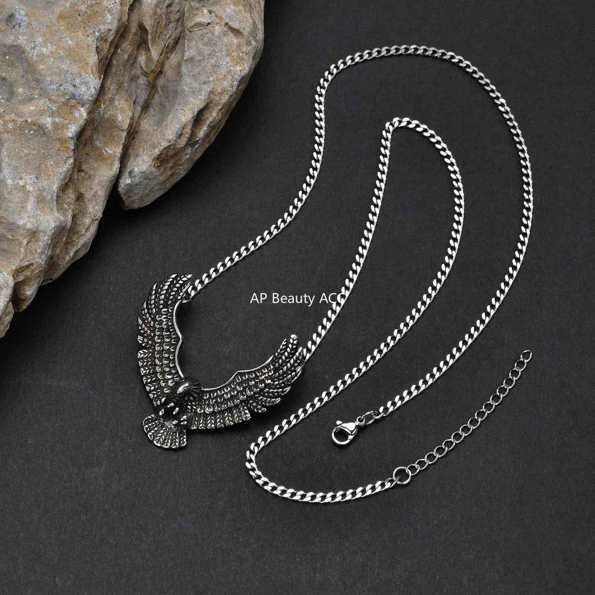 G관 - 스테인리스 스틸 펑크 독수리 디자인 목걸이 [PN-2242] 25.10-4