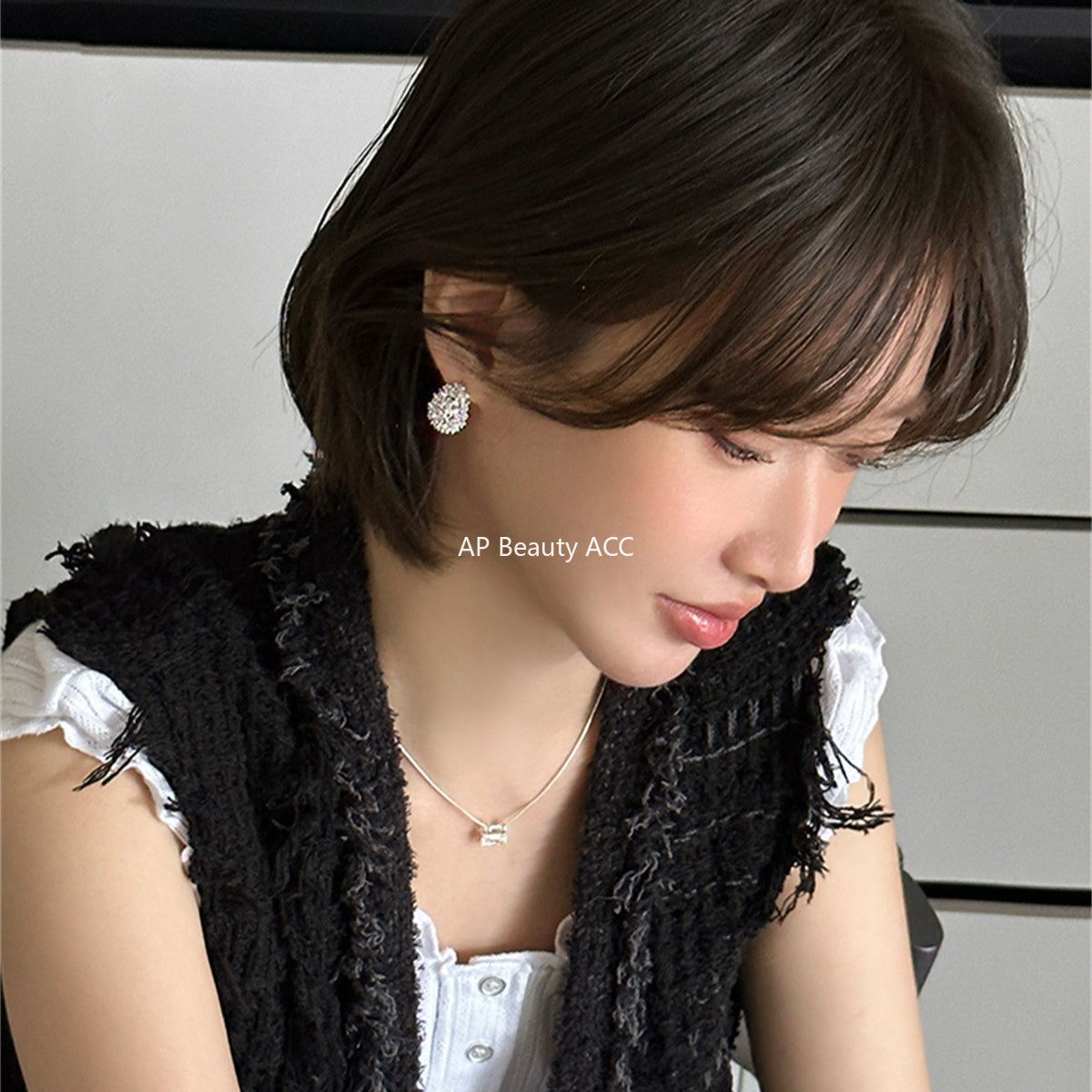 A관 - 도트 눈꽃 디자인 큐빅 귀걸이 [EH-4201] 25.10-3