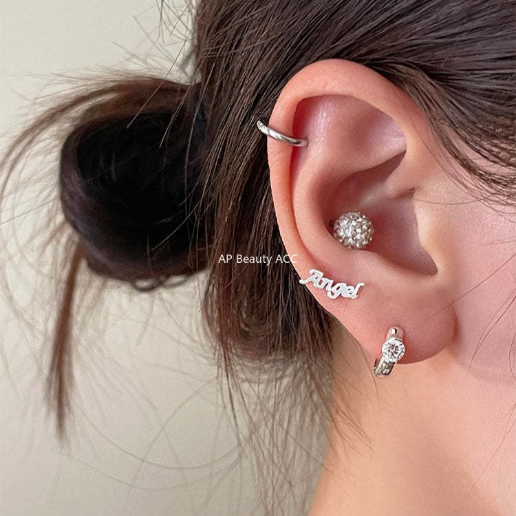 A관 - 원형 큐빅 925 은침 링 귀걸이 [EH-3522.SJ] 25.12-2