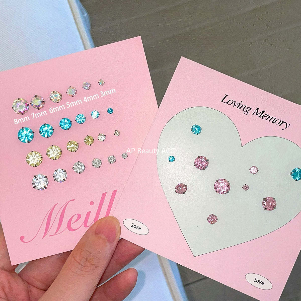 A관 - 티타늄 스틸 심플 화이트 큐빅 귀걸이 [EH-4085] 25.10-4