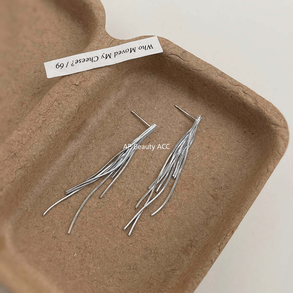 C관 - 드롭 태슬 디자인 925 은침 귀걸이 [5780] 25.03-4