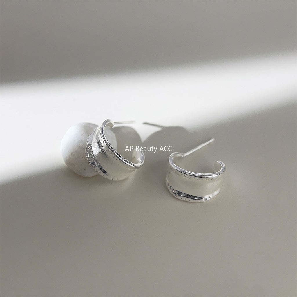 C관 - 개성 있는 작은 진주 기하학 은침 귀걸이 간결하고 고급스러운 귀걸이 [3769] 24.04-2