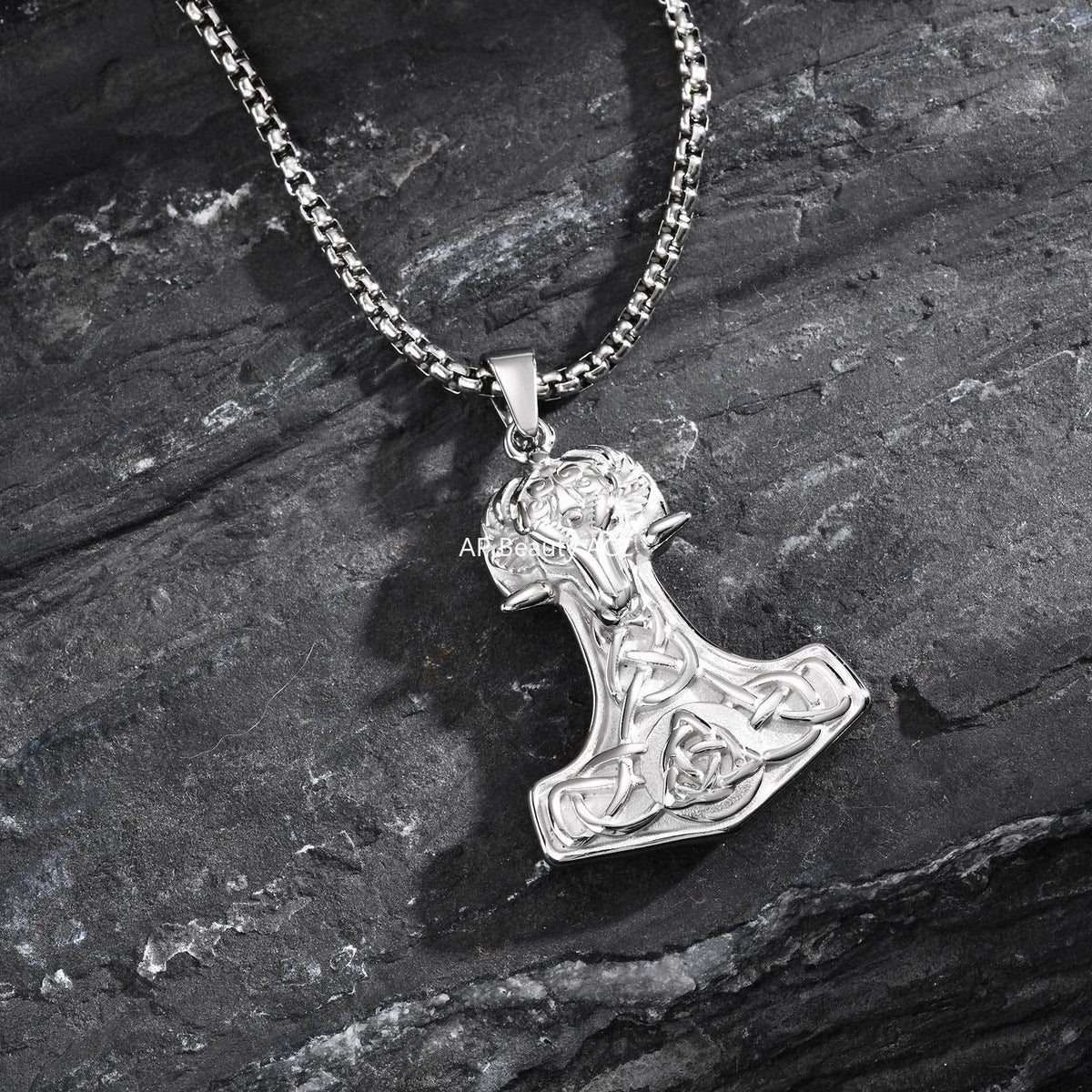 G관 - 스테인리스 바이킹 양머리 펜던트 빈티지 목걸이 [PN-2218] 25.11-1