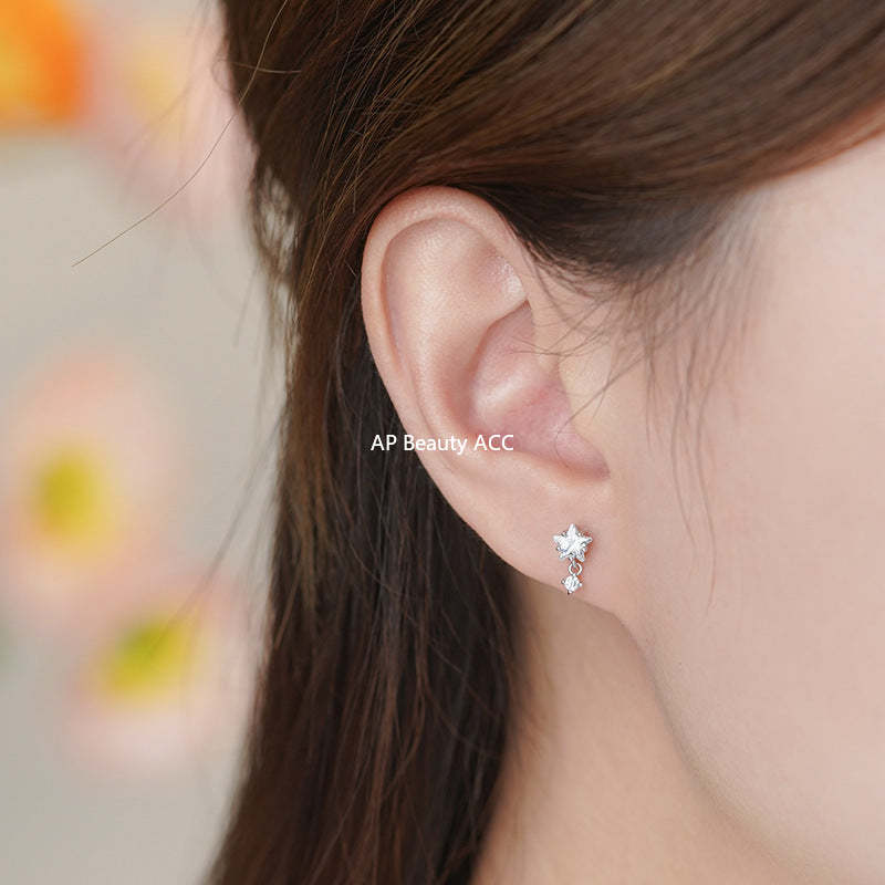 B관 - 925 실버 하트 별 나비 비대칭 귀걸이 [YC5980E_1] 25.11-1