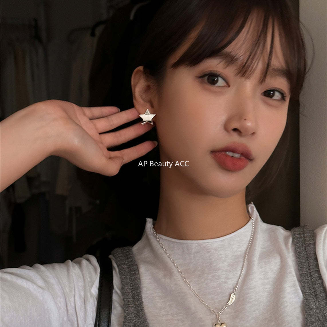 A관 - 실버 입체 별 모양 925 은침 귀걸이 [EH-2399] 25.12-3