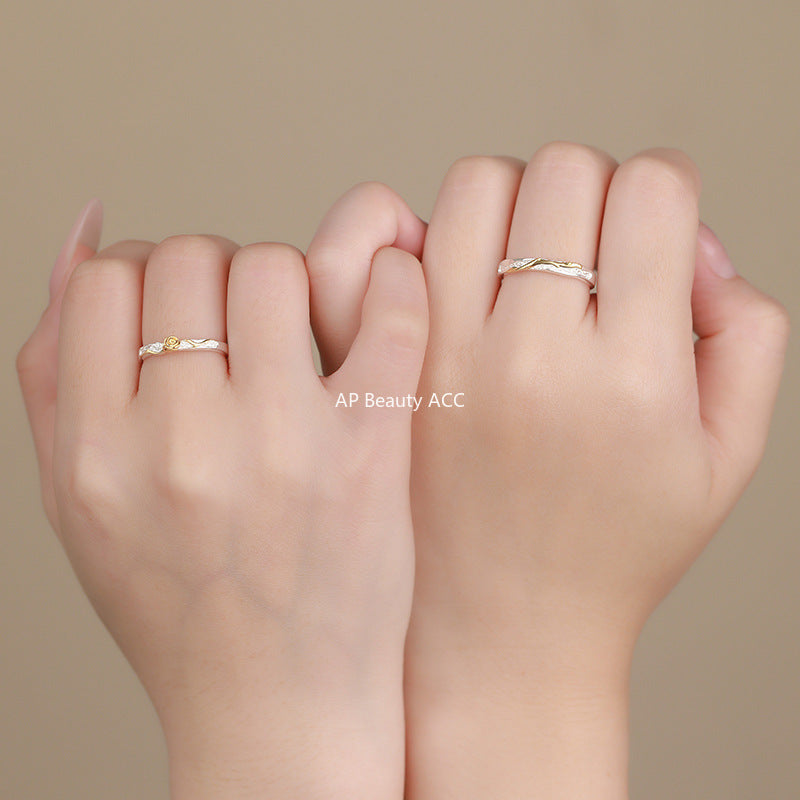 B관 - 999 실버 플라워 나무가지 디자인 커플 반지 [YC3456R_1] 25.10-3