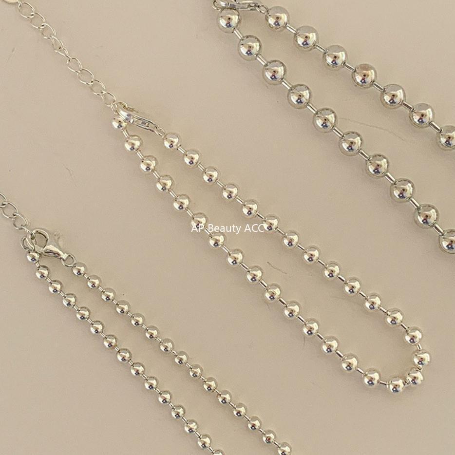 F관 - 925 실버 3가지 사이즈 라운드 비즈 팔찌 [A325] 25.11-2