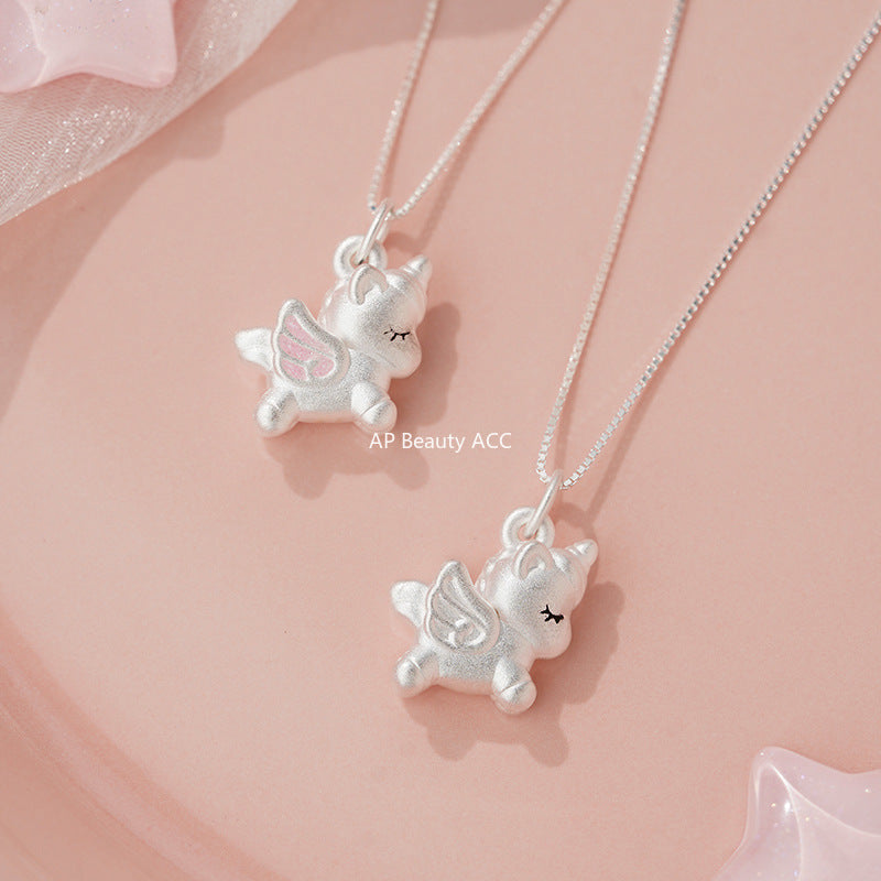 B관 - 999 실버 유니콘 디자인 목걸이 [YC3892N] 25.10-1