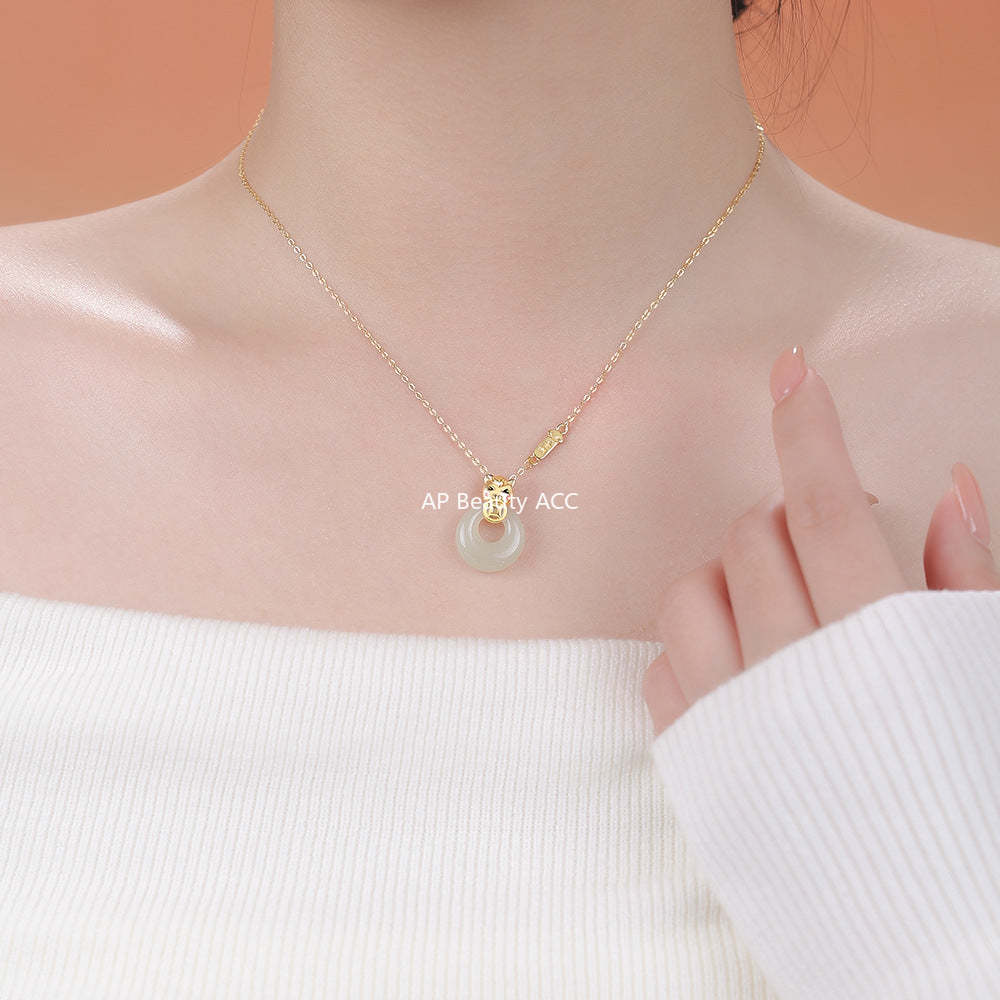 B관 - 999 실버 말 코인 디자인 옥 펜던트 목걸이 [YC3535N_1] 25.12-2