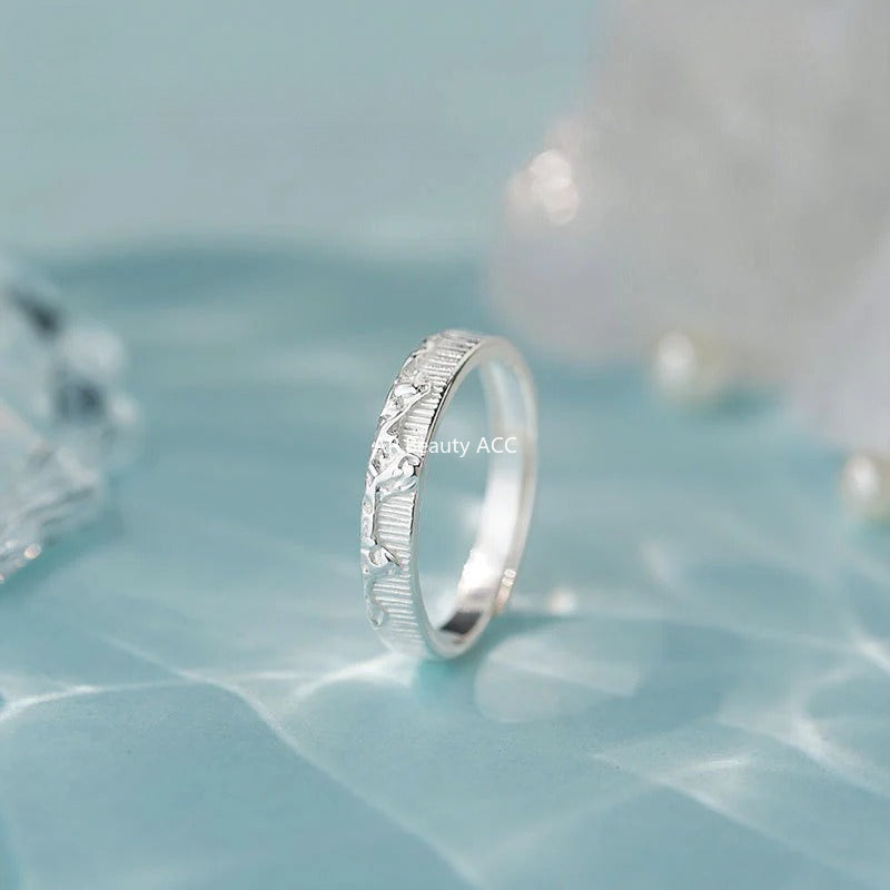 B관 - 999 실버 파도 나비 디자인 커플 반지 [YC3034R_1] 25.09-4