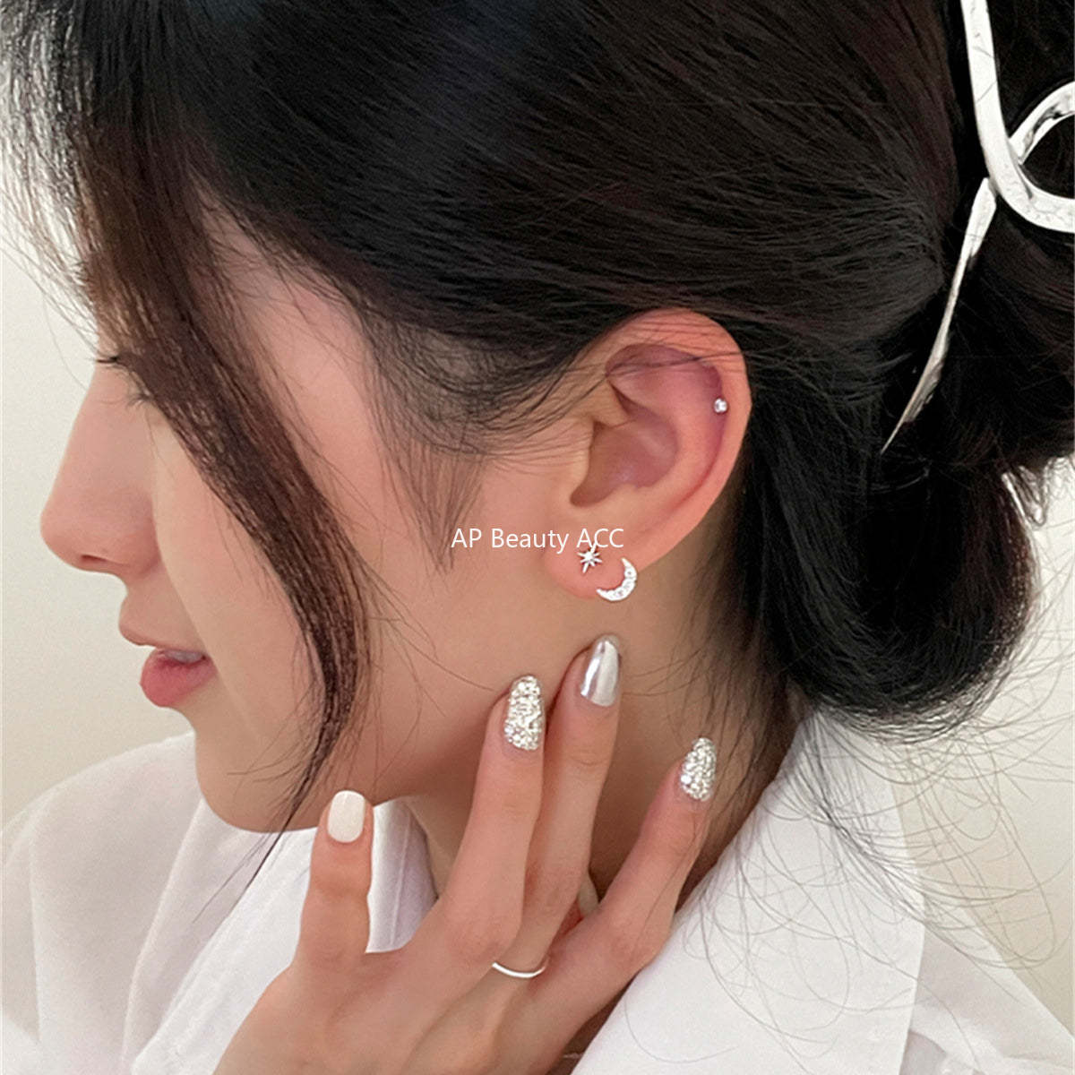 A관 - 925 은침 큐빅 달 별 귀걸이 [EH-3735] 25.07-2