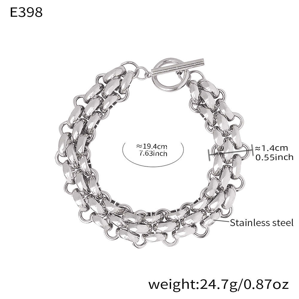 D관 - OT 고리 볼드 체인 18K 도금 스테인리스 스틸 목걸이 팔찌 [P1441] 25.12-2