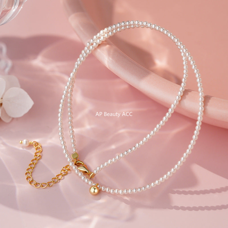 B관 - 925 실버 진주 골드 비즈 목걸이 [YC4062N] 25.10-2