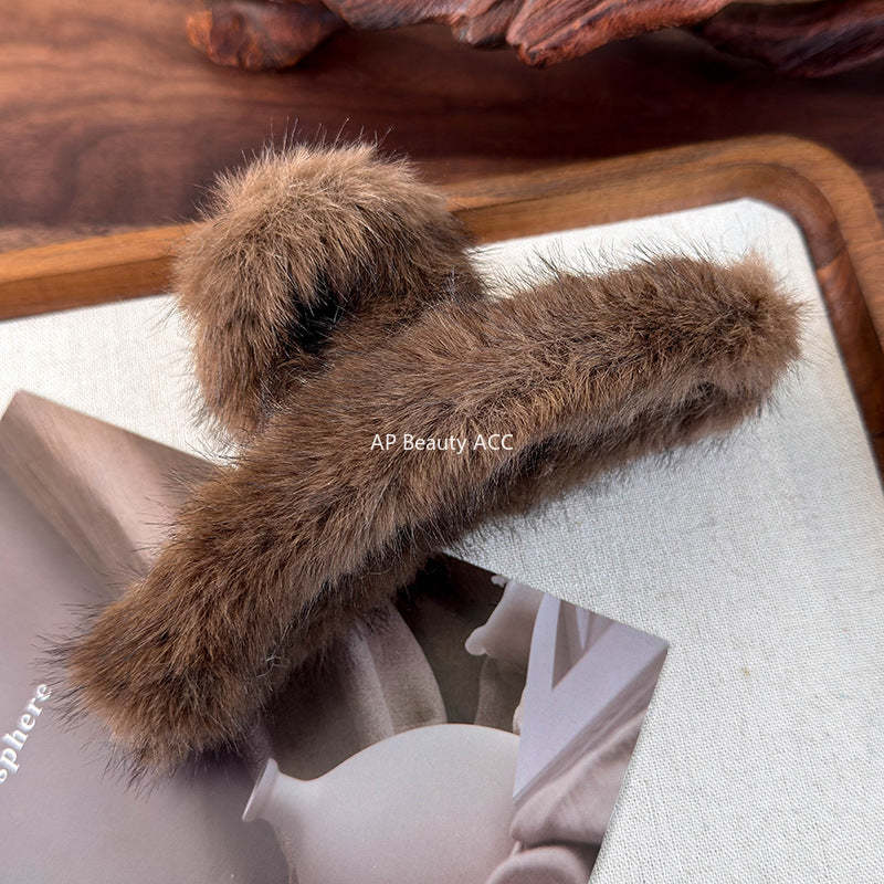 E관 - 가을 겨울 퍼 메라드 컬러 디자인 집게핀 [24245] 24.10-2