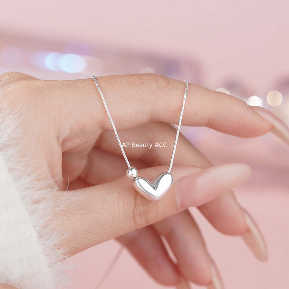 B관 - 925 실버 하트 실버 볼 펜던트 목걸이 [YC2177N_1] 25.12-3
