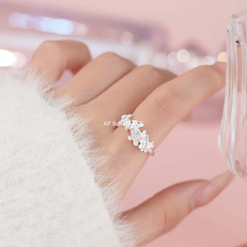 B관 - 999 실버 플라워 디자인 오픈형 반지 [YC3087R_1] 25.11-3