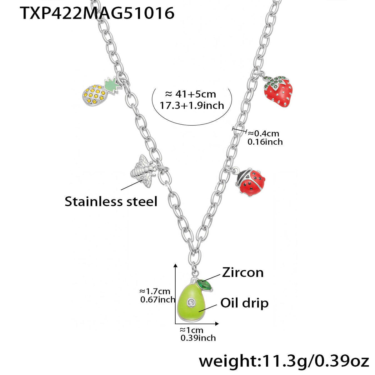 D관 - 스테인리스 스틸 큐빅 과일 열기구 지구본 펜던트 목걸이 팔찌 반지 [TXP422] 25.10-4