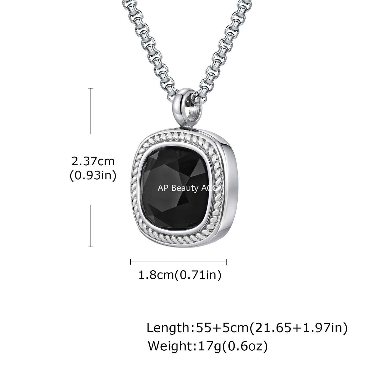 G관 - 스테인리스 스틸 사각 컷면 펜던트 목걸이 [NC-353] 25.11-1