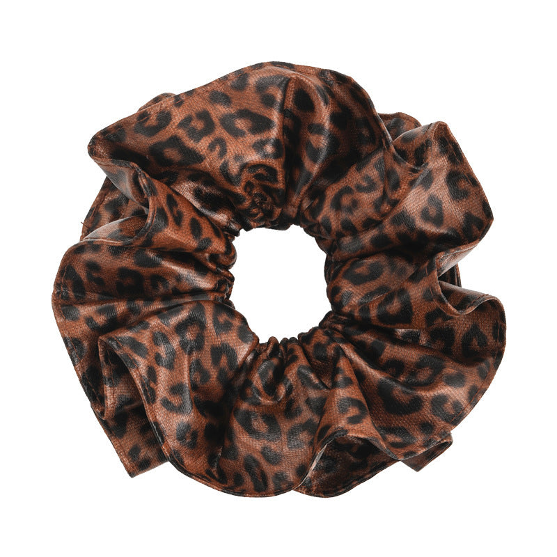 E관 - 호피 패턴 가죽 곱창 헤어밴드 [27657] 25.11-2